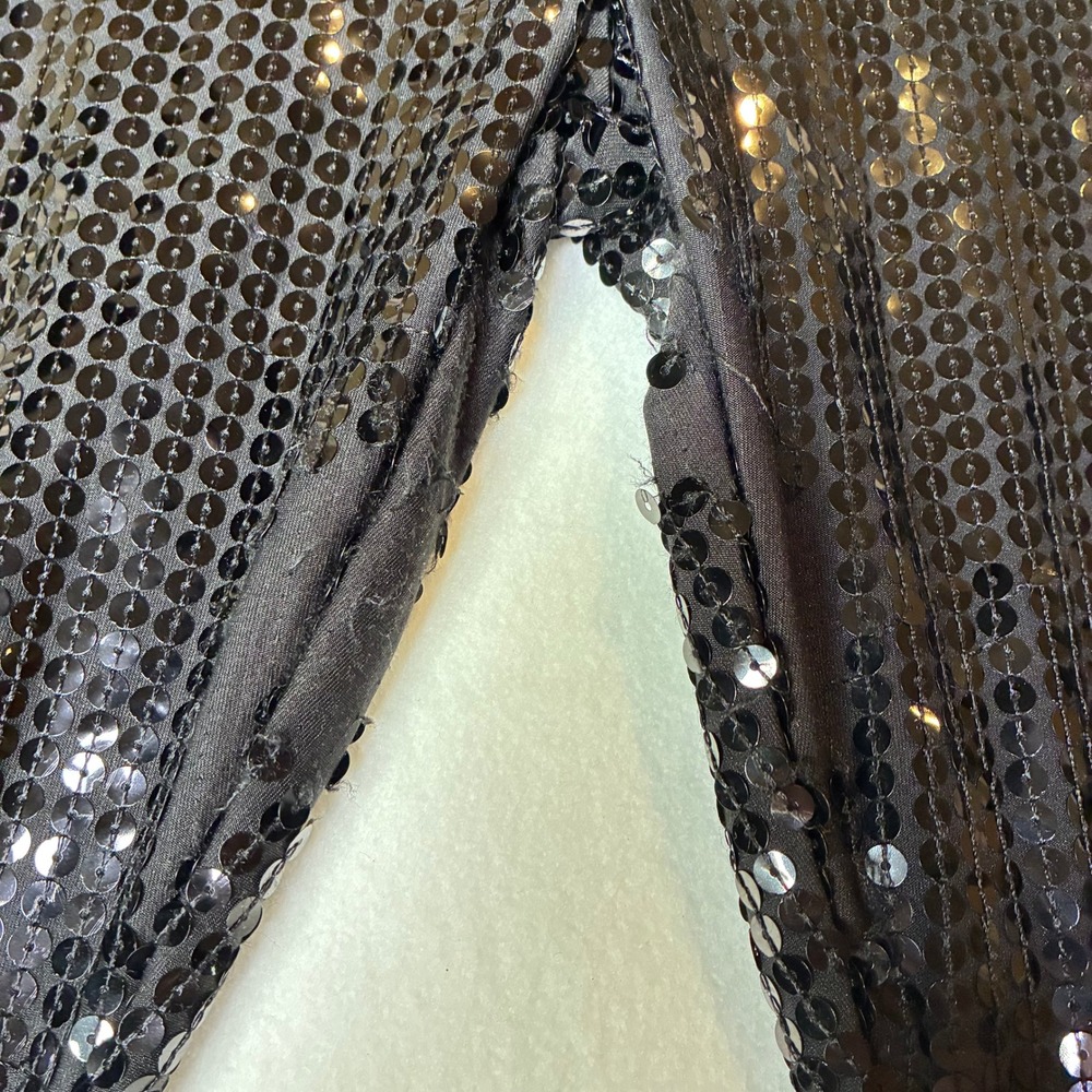 Sequined Leggings Womens M Black Sparkle Party Slim Fit Pants 0013 - Picture 7 of 10